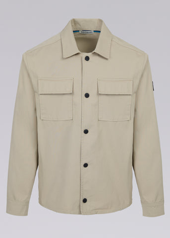 Sandbanks Gabardine Button Down Overshirt - Stone