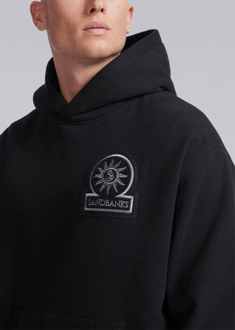 Sandbanks Boucle Badge Hoodie - Black