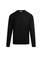 Sandbanks Merino Wool Crew Neck Jumper - Black - Sandbanks