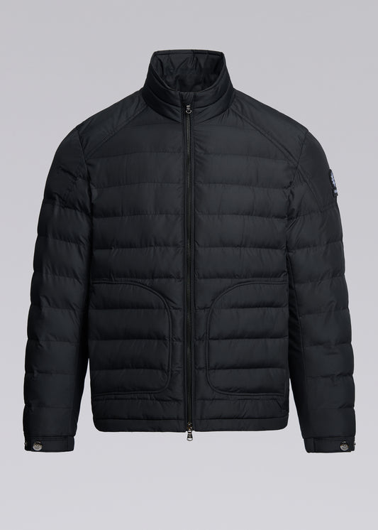 Sandbanks Racer Biker Micro Puffer Jacket - Black