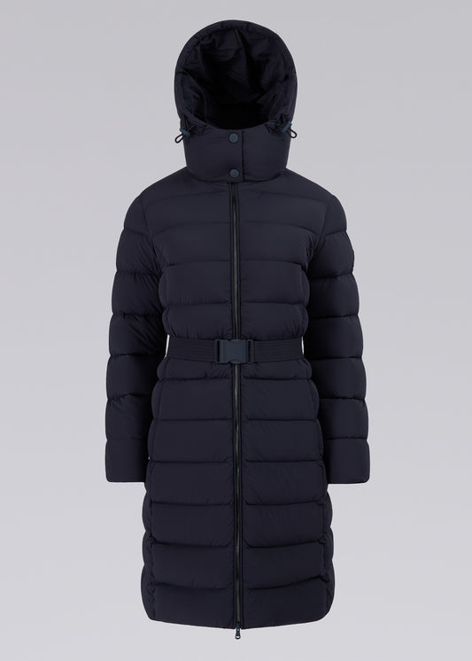 Sandbanks Dune Belted Mid Puffer - Navy