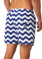 Sandbanks Geometric Wave Swim Shorts - Navy/White - Sandbanks