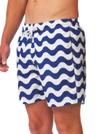 Sandbanks Geometric Wave Swim Shorts - Navy/White - Sandbanks