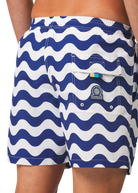 Sandbanks Geometric Wave Swim Shorts - Navy/White - Sandbanks