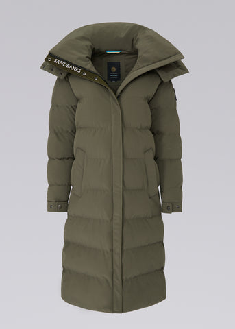 Sandbanks Haven Oversized Long Puffer - Khaki