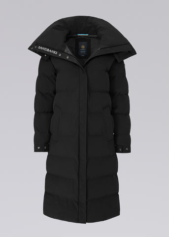 Sandbanks Haven Oversized Long Puffer - Black