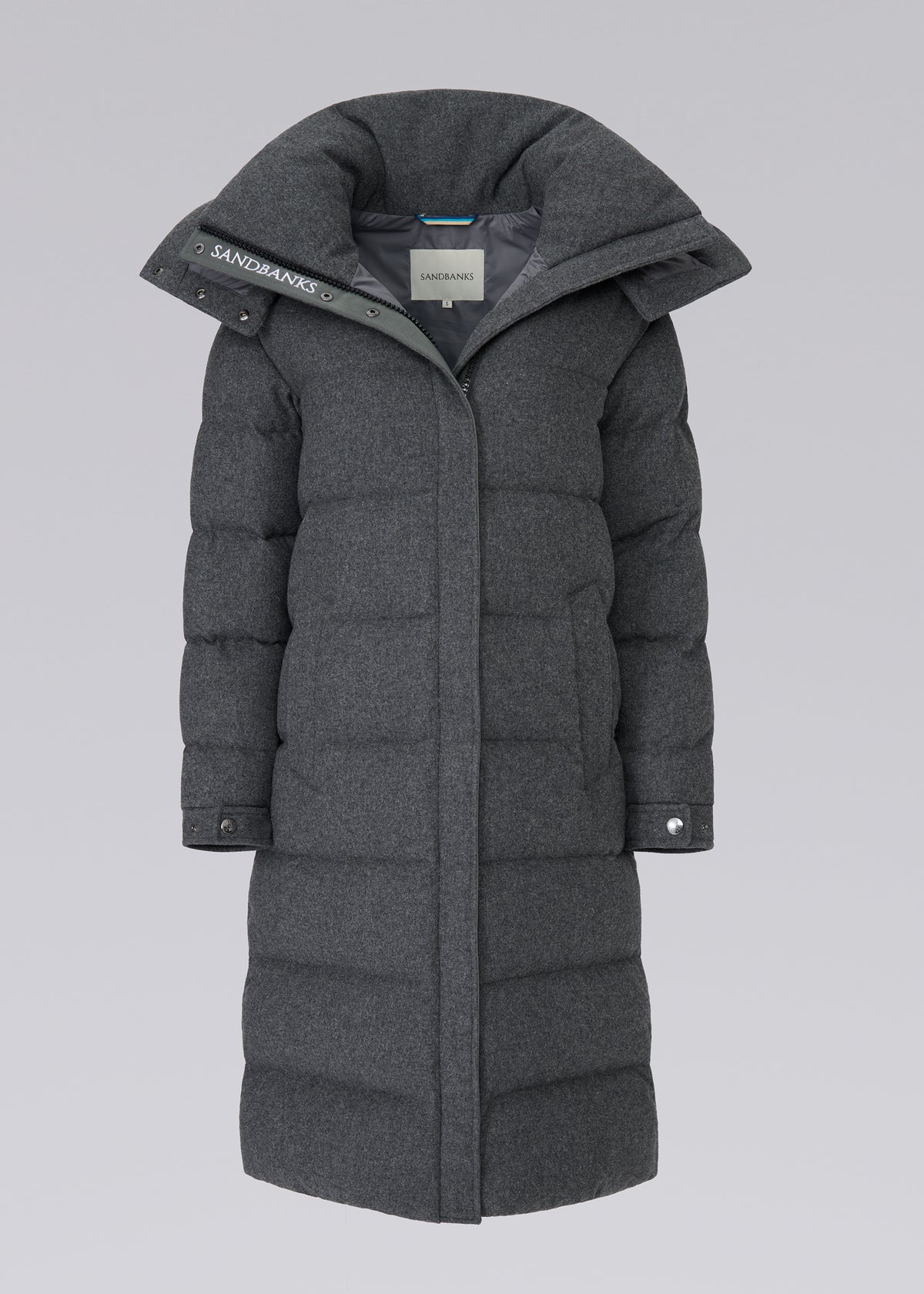 Sandbanks Haven Oversized Long Puffer - Grey Wool