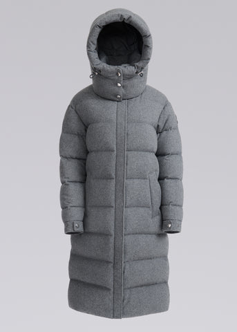 Sandbanks Haven Oversized Long Puffer - Grey Wool