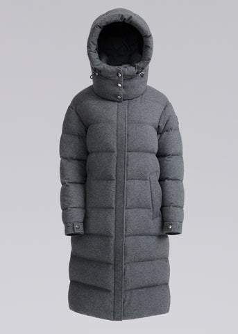 Sandbanks Haven Oversized Long Puffer - Grey Wool