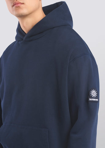 Sandbanks Badge Logo Hoodie - Navy