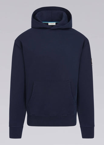 Sandbanks Badge Logo Hoodie - Navy