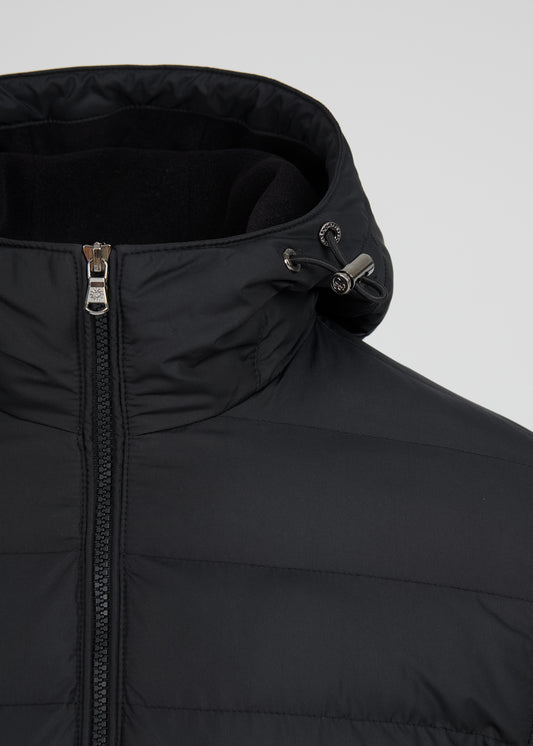 Sandbanks Outlander Polar Fleece Hooded Hybrid Jacket - Black