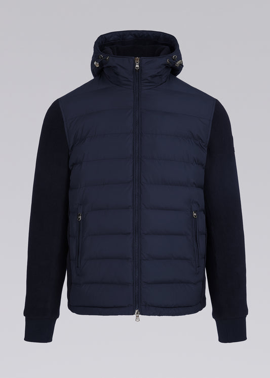 Sandbanks Outlander Polar Fleece Hooded Hybrid Jacket - Navy