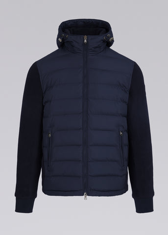 Sandbanks Outlander Polar Fleece Hooded Hybrid Jacket - Navy