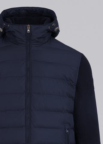 Sandbanks Outlander Polar Fleece Hooded Hybrid Jacket - Navy