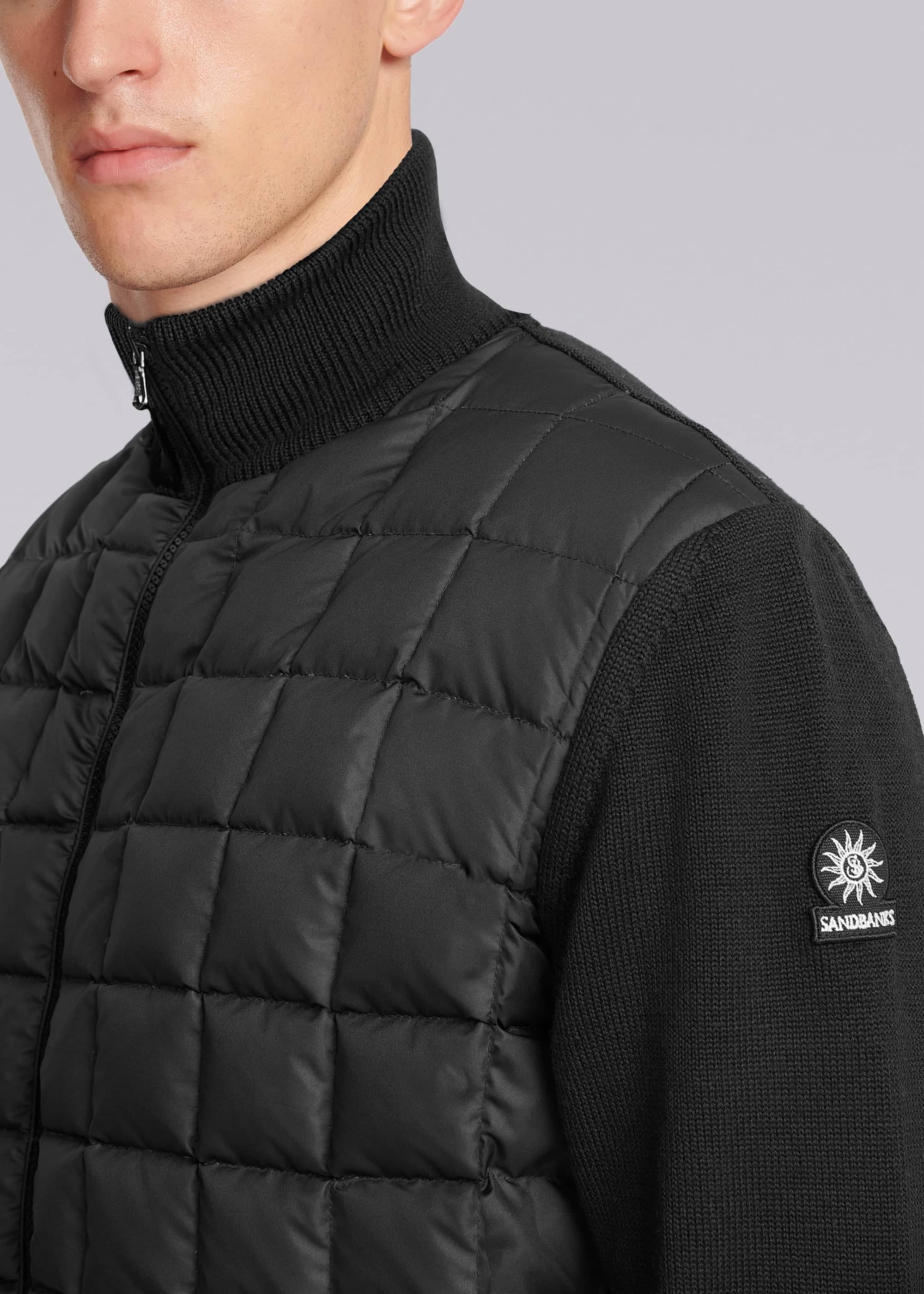 Sandbanks Hybrid Knit Zip Jacket - Black
