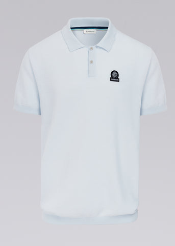 Sandbanks Knitted Polo Shirt - Crystal Blue