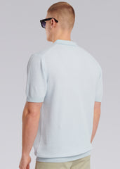 Sandbanks Knitted Polo Shirt - Crystal Blue