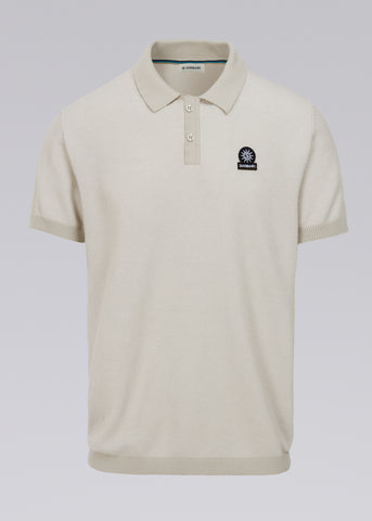 Sandbanks Knitted Polo Shirt - Stone