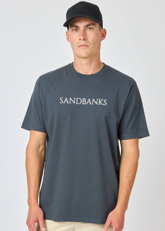 Sandbanks Logo Print T-shirt - Anthracite