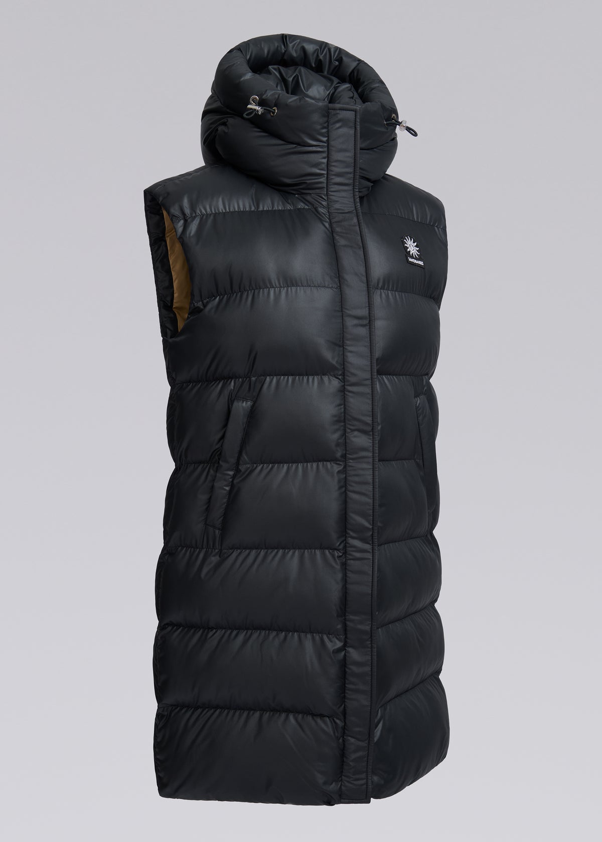 Sandbanks Shell Bay Hooded Long Gilet - Black