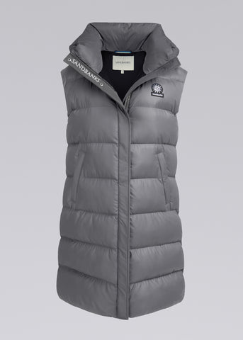 Sandbanks Shell Bay Hooded Long Gilet - Charcoal