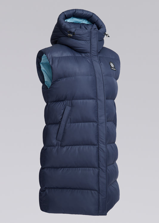 Sandbanks Shell Bay Hooded Long Gilet - Navy