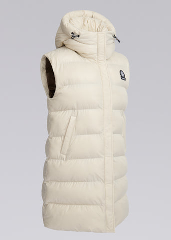 Sandbanks Shell Bay Hooded Long Gilet - Stone