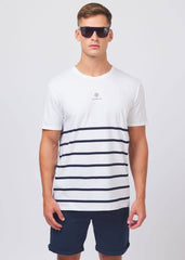 Sandbanks Maritime Stripe T-Shirt - White/Navy - Sandbanks