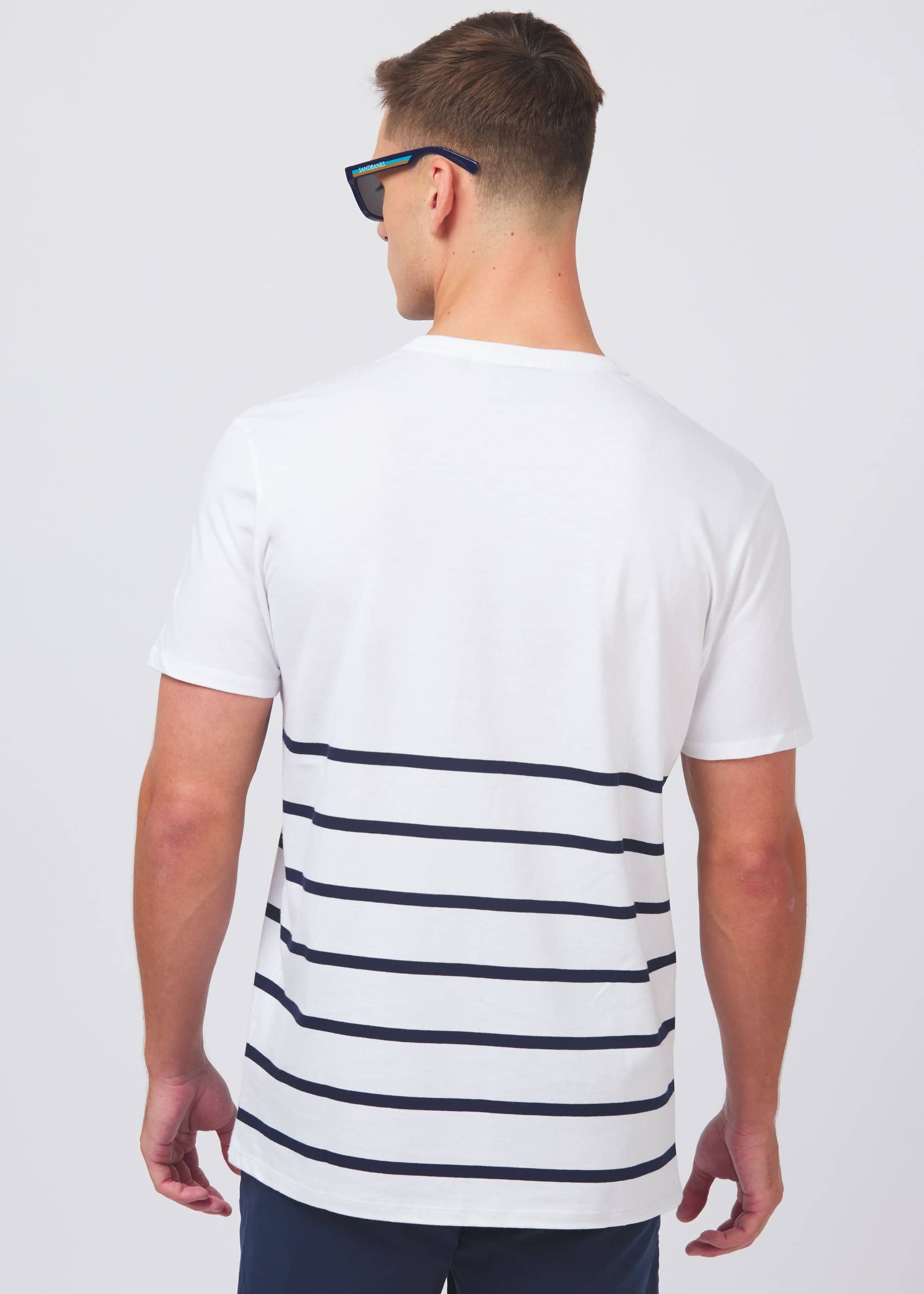 Sandbanks Maritime Stripe T-Shirt - White/Navy - Sandbanks
