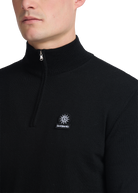 Sandbanks Merino Wool Quarter Zip Jumper - Black
