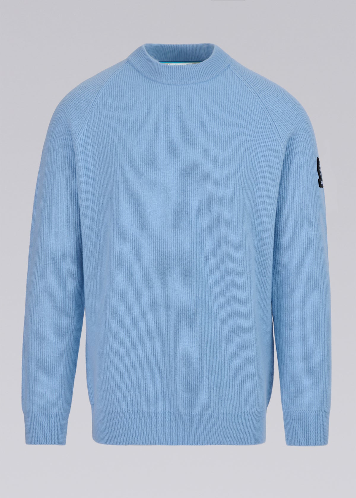 Sandbanks Mock Neck Merino Wool Jumper - Crystal Blue