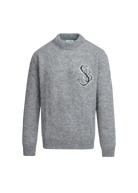 Sandbanks SB Intarsia Alpaca-Blend Jumper - Grey Marl