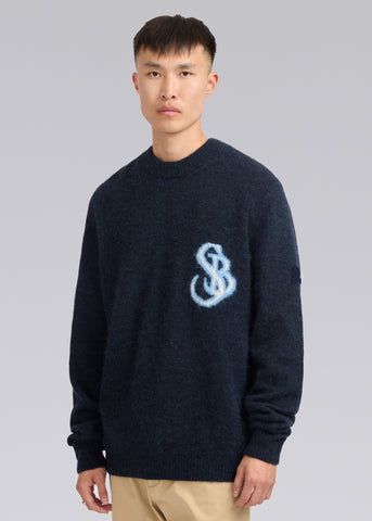 Sandbanks SB Intarsia Alpaca-Blend Jumper - Navy