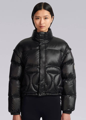 Sandbanks Monogram Cropped Gilet/Puffer - Black