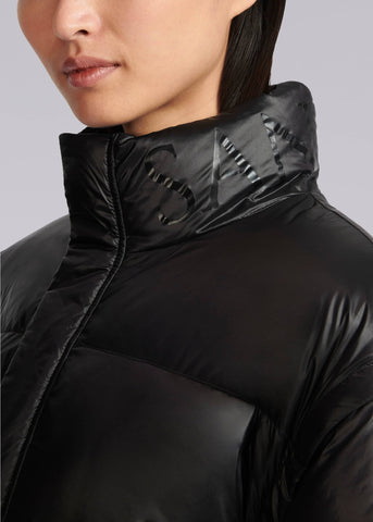 Sandbanks Monogram Cropped Gilet/Puffer - Black