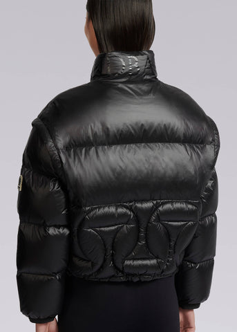 Sandbanks Monogram Cropped Gilet/Puffer - Black