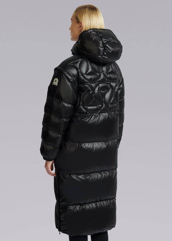 Sandbanks Monogram Long Oversized Jacket - Black Gloss