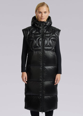 Sandbanks Monogram Long Oversized Jacket - Black Gloss