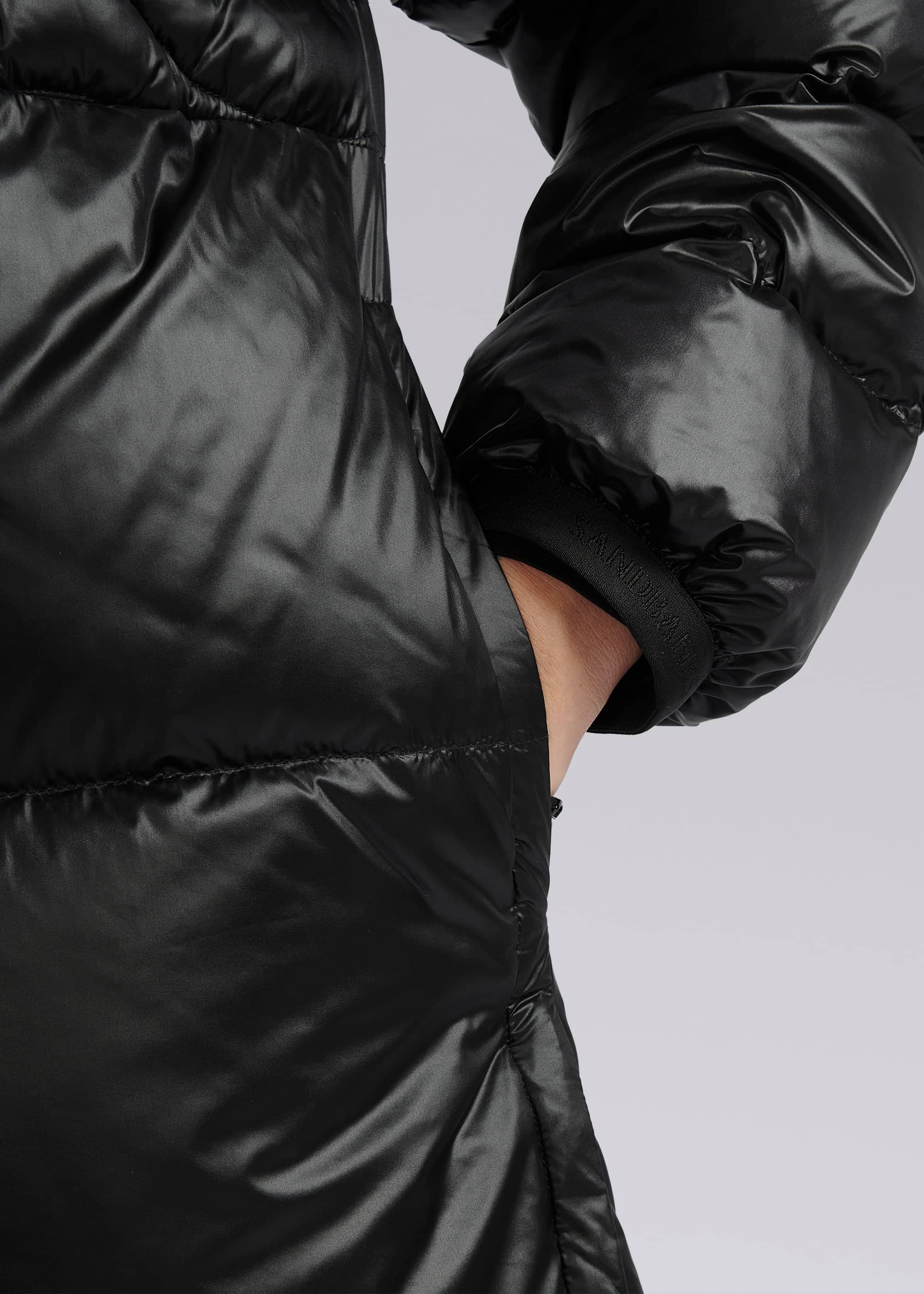 Sandbanks Monogram Long Oversized Jacket - Black Shiny