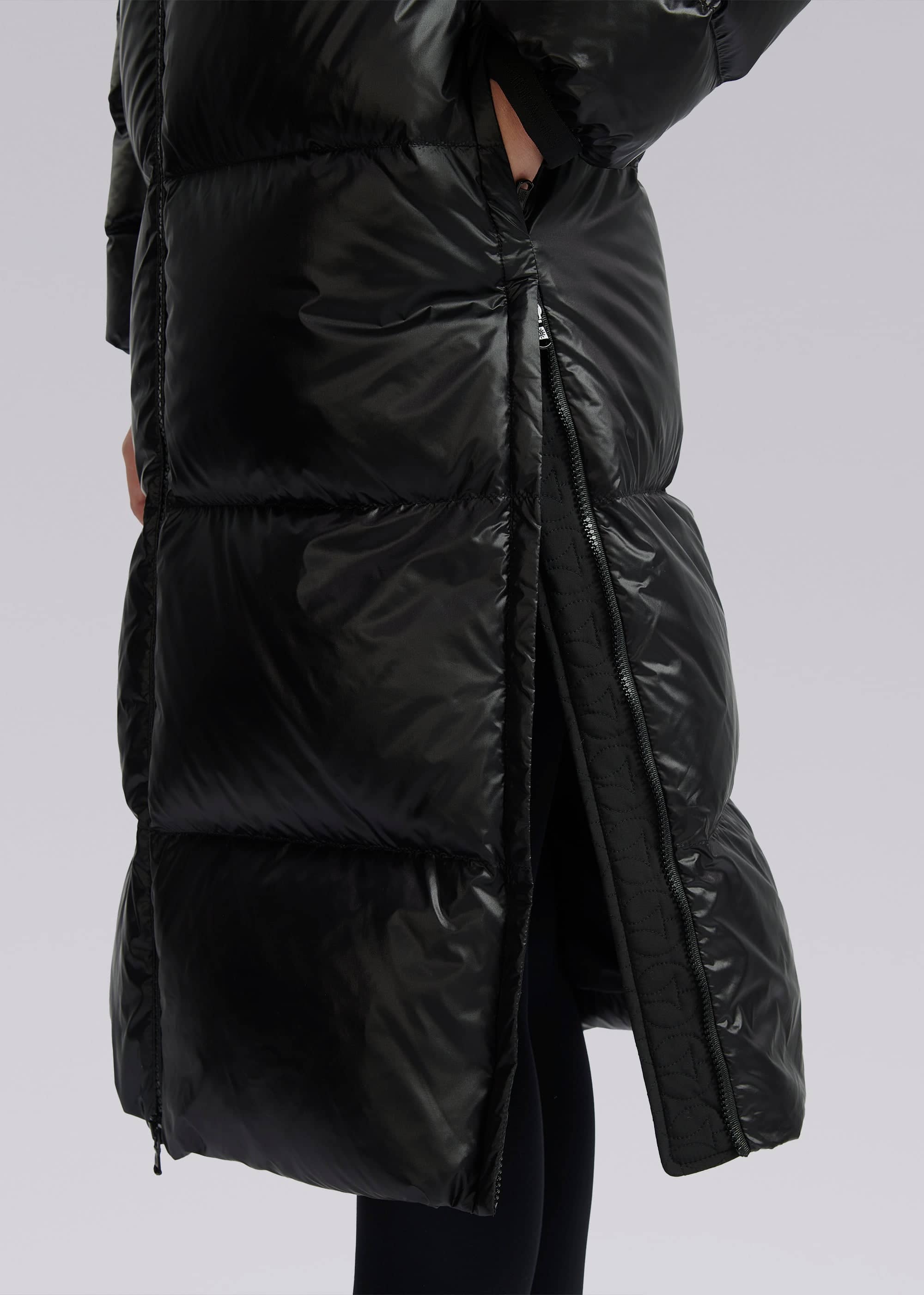 Sandbanks Monogram Long Oversized Jacket - Black Shiny