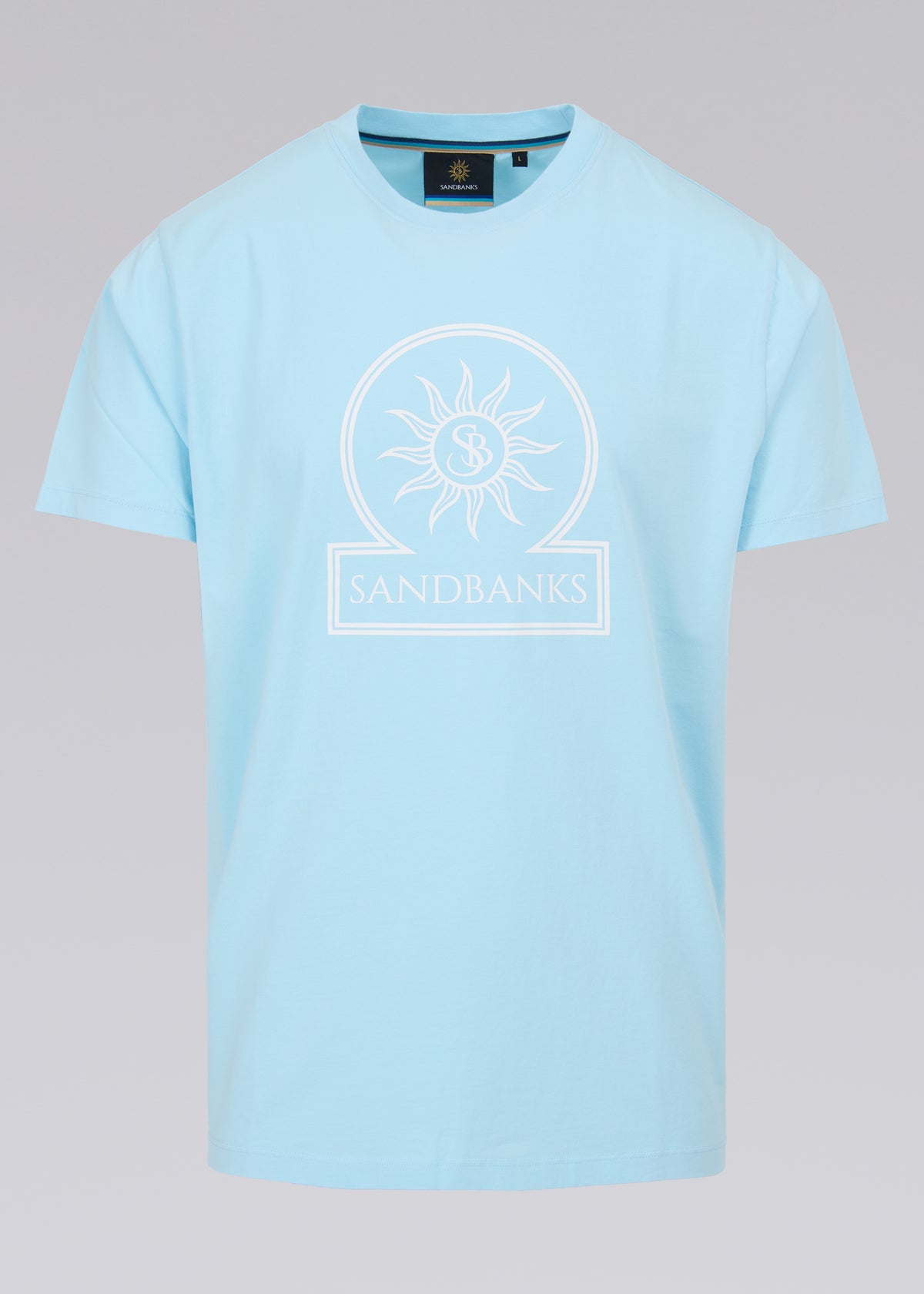 Sandbanks Logo Graphic T-Shirt - Crystal Blue