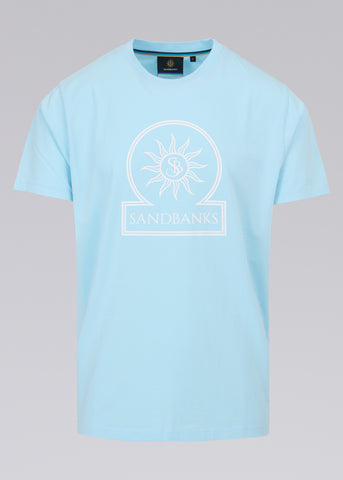 Sandbanks Logo Graphic T-Shirt - Crystal Blue