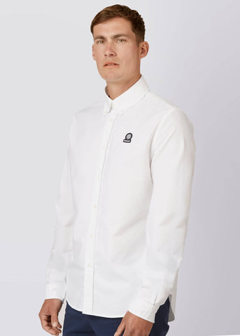 Sandbanks Badge Logo Oxford Shirt - White