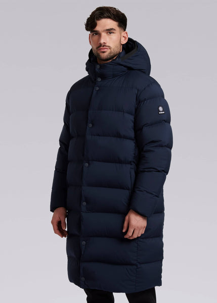 Fermina long length quilted 2024 puffer parka jacket navy