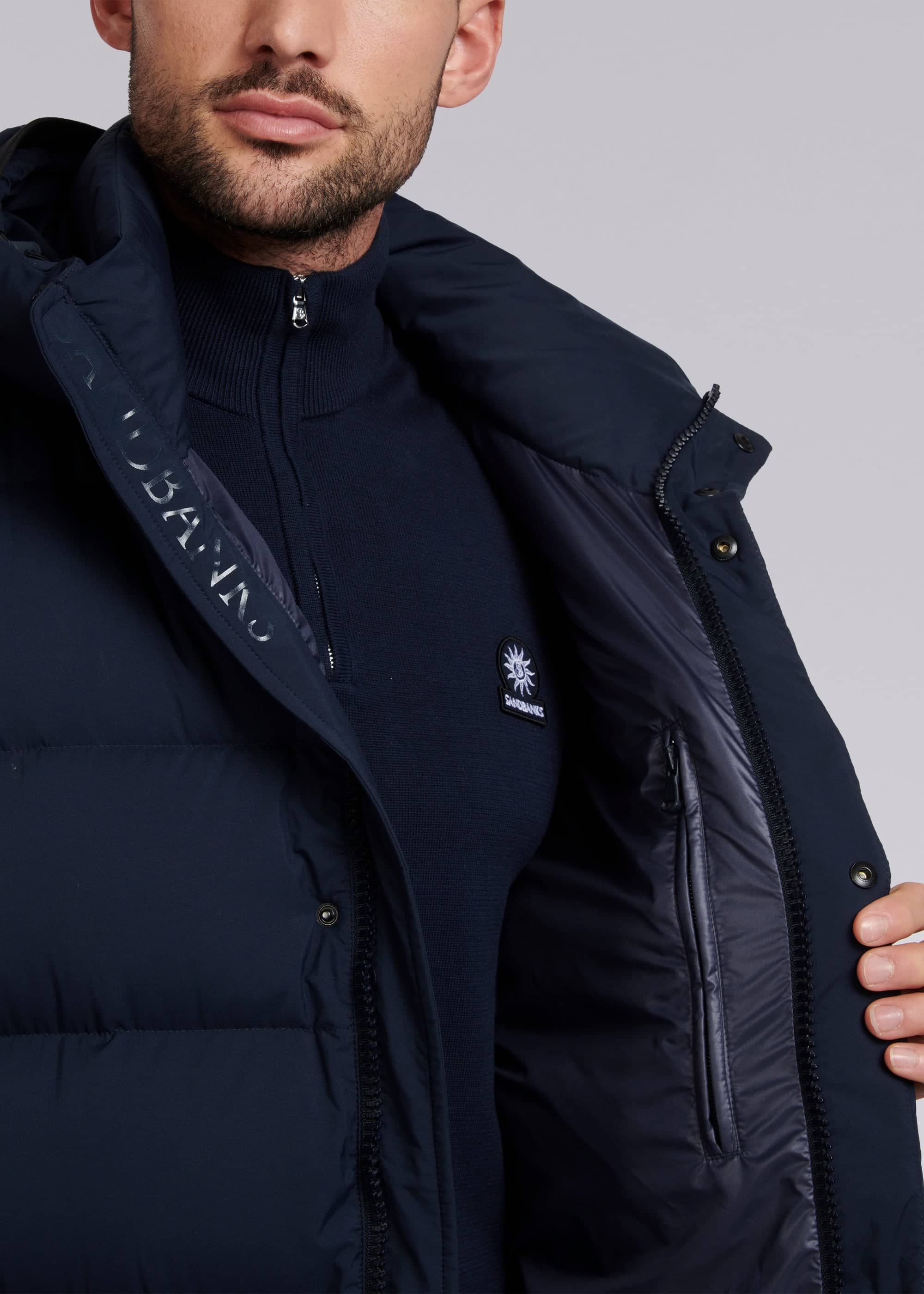 sandbanks puffer jacket navy - Main Image