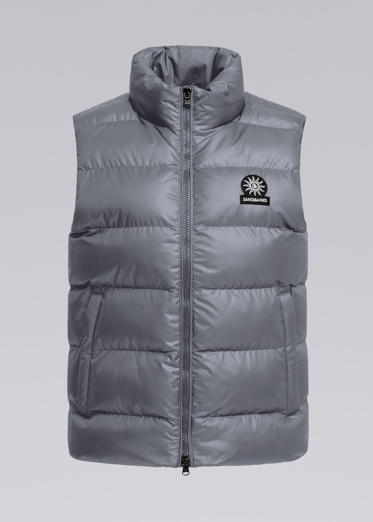 Sandbanks Pebble Funnel Neck Gilet - Charcoal