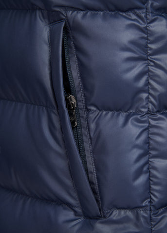 Sandbanks Pebble Funnel Neck Long Gilet - Navy