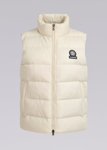 Sandbanks Pebble Funnel Neck Gilet - Stone