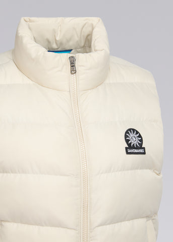 Sandbanks Pebble Funnel Neck Gilet - Stone